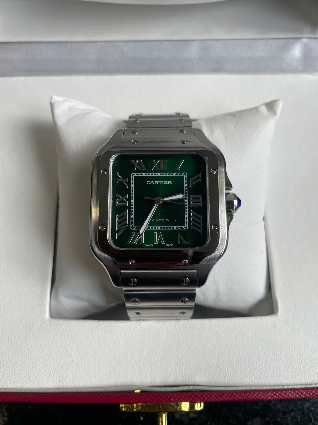 Cartier Santos - Plata - Verde - Fechador