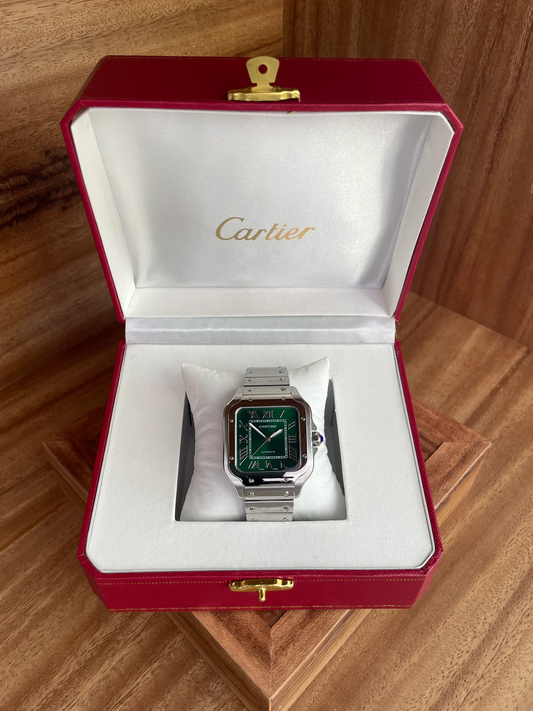 Cartier Santos - Plata - Verde - Fechador