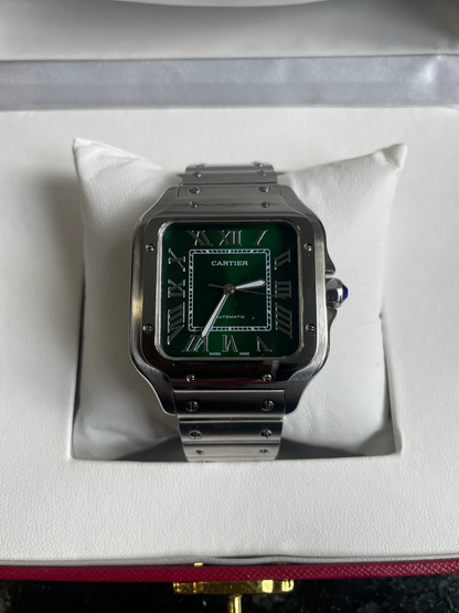 Cartier Santos - Plata - Verde - Fechador